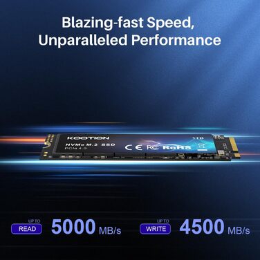 SSD KOOtion 1TB NVMe PCIe 4.0: Швидкий SSD для PS5, ігор та відеомонтажу