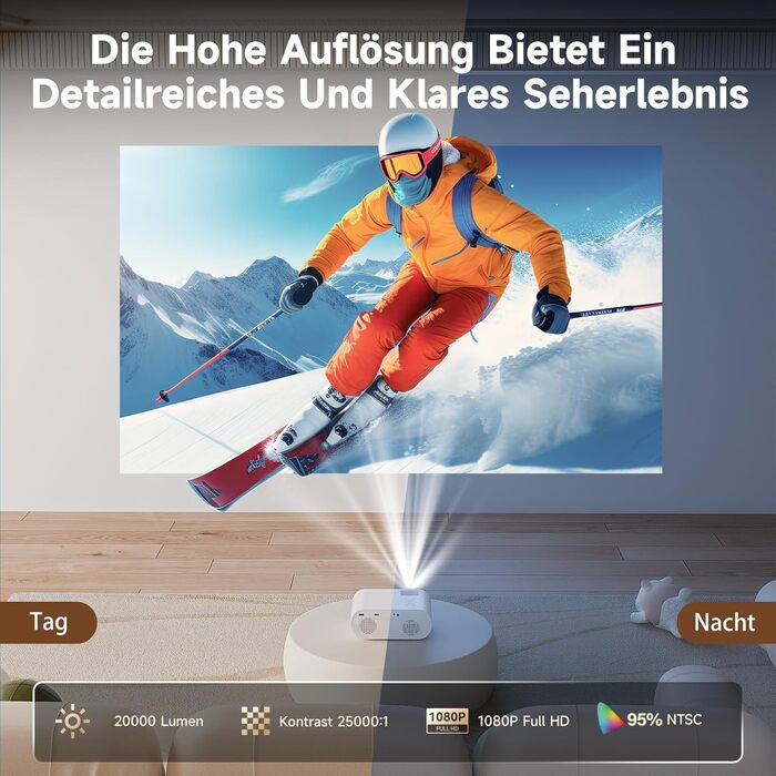 Beamer Beamer C10: 4K LED проєктор для дому з Google TV, Play Store, 1080P, сумісний зі смартфоном/ноутбуком/HDMI