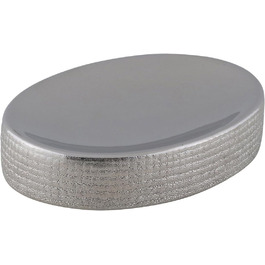 Миска для мила Axentia Hollywood Silver - керамічна, срібляста, сучасний дизайн, велика поверхня