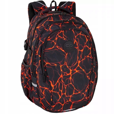 Багатовідсінковий шкільний рюкзак CoolPack, чорний, червоний, помаранчевий, 29 л