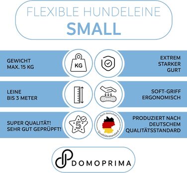 Рулетка для собак DOMOPRIMA (S, M, L) - 4 кольори, з відбивачем. Міцна та безпечна повідкова рулетка для вашого улюбленця.