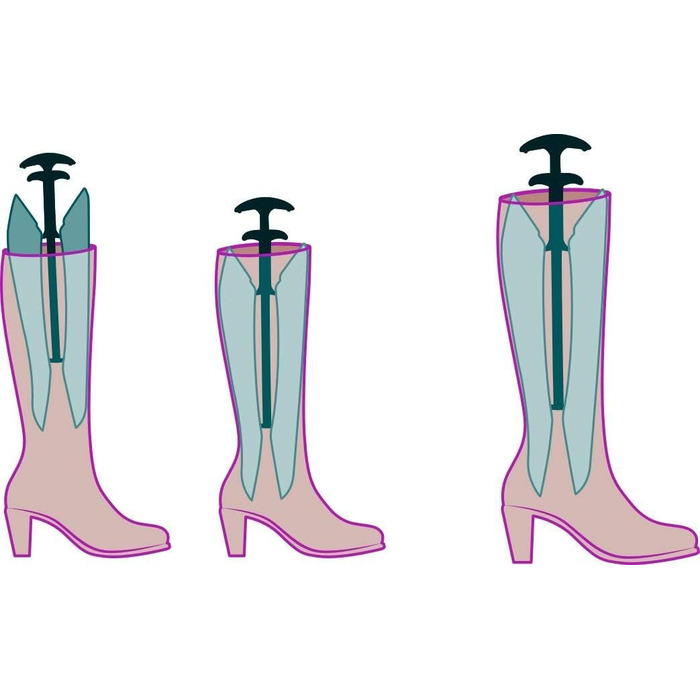 DELFA Boot Shapers Set of 3 Pairs - with innovative Sensomatic spring element - boot stretcher - length 35 cm