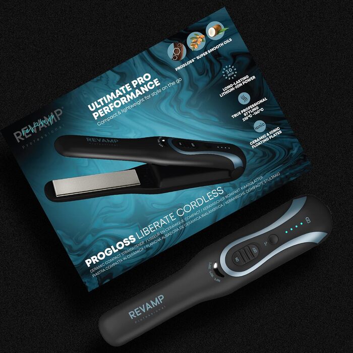 Professional Ceramic Hair Straightener & Curling Iron - 80-235°C with Ionic Plates, LCD Display, 3m Cord & Hair Care Oils
