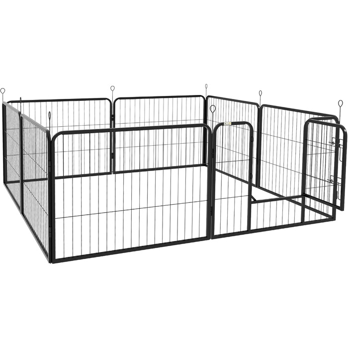 Клітка-манеж для цуценят PawHut 80x60 см з 8 панелей, дверцятами та фіксацією для землі
