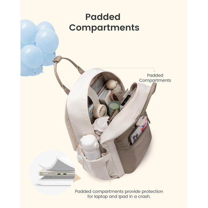 LOVEVOOK Рюкзак для жінок, шкільний рюкзак для ноутбука, 15.6 дюймів, для підлітків, дівчаток, універсальний, міський, водонепроникний, для школи, університету, подорожей (Сіро-блакитний)