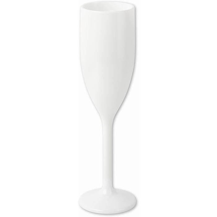 Schramm® Reusable Champagne Flutes in white, available in quantities of 6, 12, 24, or 48 pieces. 150 ml capacity, Champagne glasses, sparkling wine flutes, sparkling wine goblets, stemware, champagne glasses. Capacity, size: 48 pieces