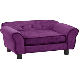 Софа для собак VidaXL, 72x45x30 см, плюшеве ліжко для собак/кішок, фіолетовий