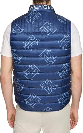 Жилет чоловічий Tommy Hilfiger з легкого пуху, стеганий, M, темно-синій з принтом