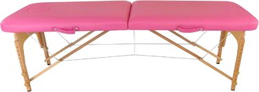 Масажний стіл Beltom® Basic з 2 зонами, 185 x 60 см, рожевий - легкий (11,8 кг)