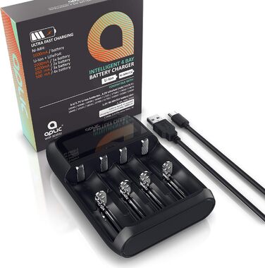 Інтелектуальний зарядний пристрій для акумуляторів CSL - для Li-ion, NI-MH, NI-Cd, LiFePo4, 18650, AA, AAA