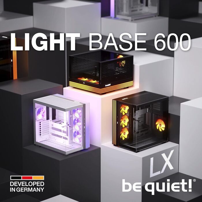 Корпус ПК be quiet! Light Base 600 DX Black: Панорамний вигляд, Show Case, Dual Chamber, ARGB LED, гнучкий монтаж