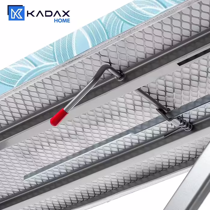 KADAX Ironing Board with Built-in Extension Cord, Folding Ironing Table with Cable Holder, Steam Ironing Table with Extendable Clothes Rack (Mint)
