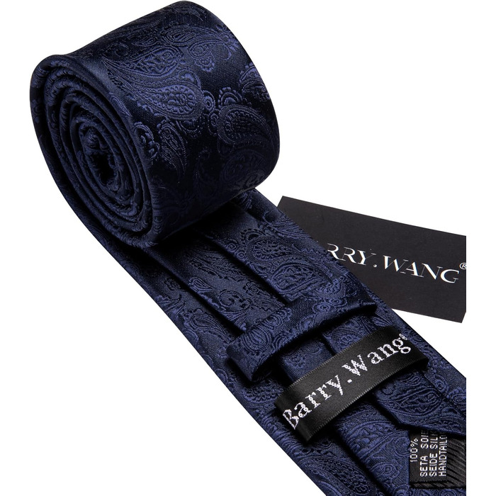 Набір краваток Barry.Wang: шовкова краватка з квітковим візерунком Paisley, нагрудна хустинка, запонки та краваткова застібка. Червоно-білий, для свят та вечірок.