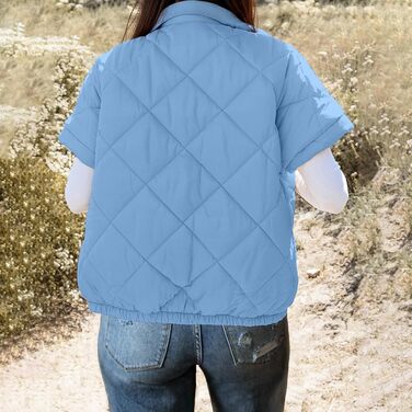 Жіноча степна жилетка, валяна, зі стійким коміром, без рукавів, на блискавці, осінь-зима, стильна верхня одежда (XXL, небесно-блакитний)