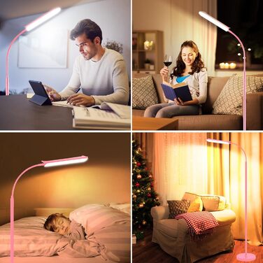 LED-стельова лампа Marctronic для вітальні, регульована яскравість, 18W, 1800LM, з пультом та сенсорним керуванням, проста установка, для офісу, спальні (рожева)
