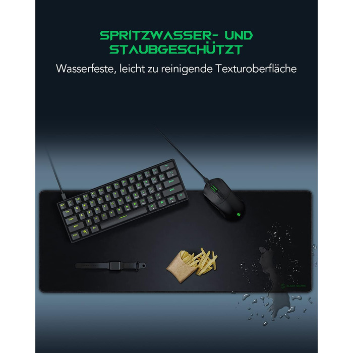 Кисмет Black Shark Gaming Pad XL Manta P3 900x400 мм, чорний