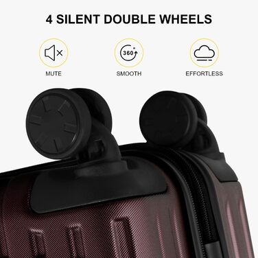 Валіза на колесах LEVEL8, ручна поклажа, жорсткий корпус, TSA, червоний, 37x25x55.5 см