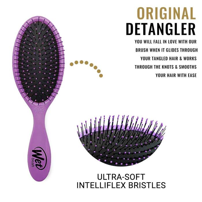 Wet Brush Original Detangler – щітка для волосся з м'якими щетинками IntelliFlex, розпушувач для всіх типів волосся, 2 шт. (рожевий та фіолетовий)