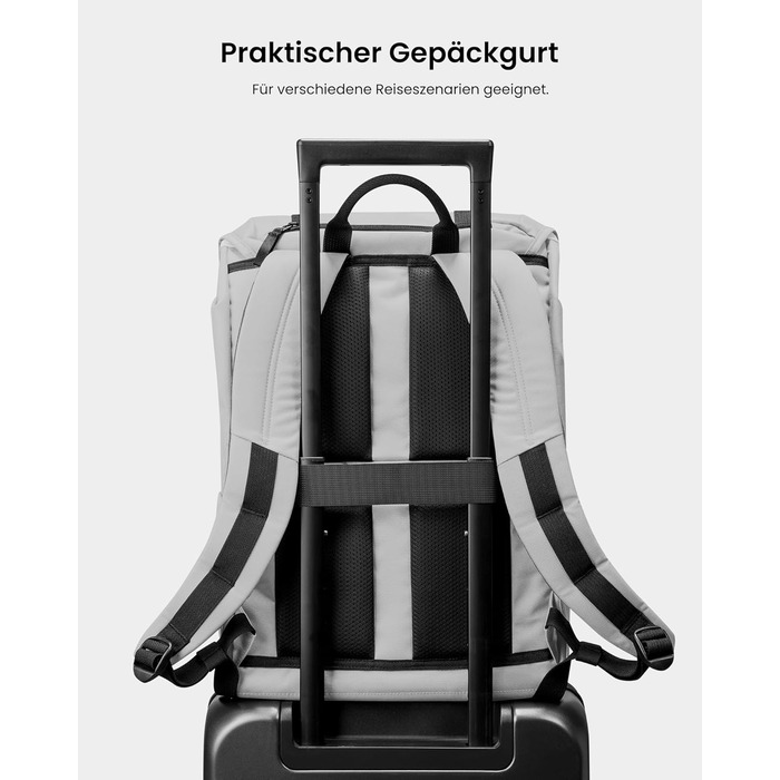 tomtoc Laptop Backpack for Women and Men, Vintage Daypack Daypack Casual Backpack with 22 Liters for Everyday Use, Leisure, University, School, Classic Backpacks Fits 13-15.6 Inch Laptops, Black (Gray)