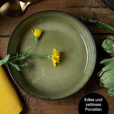 Набір сервірувальних тарілок Moritz & Moritz VIDA - 2 великі тарілки з якісного порцеляну, сучасний дизайн, підходить для мікрохвильової печі та посудомийної машини, ідеально для салатів, м'яса на грилі, закусок та іншого