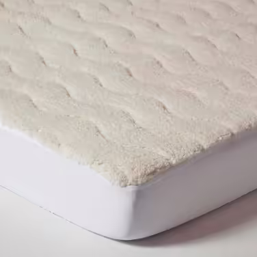 Homescapes Warmer Fleece Mattress Topper 90x200 cm, Cozy Plush Mattress Pad with Fitted Edges