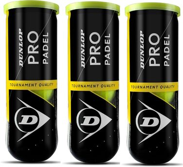 Dunlop Pro Paddle Ball Set - Yellow, 9 Balls Total - for Paddle Tennis & Platform Tennis