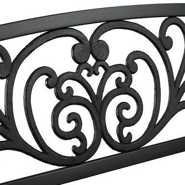 Relaxdays Metal Garden Bench with Ornamentation
