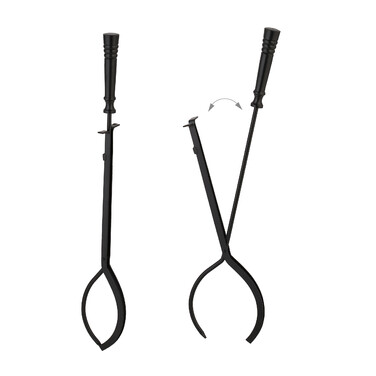 Relaxdays 5-Piece Fireplace Tool Set in Black