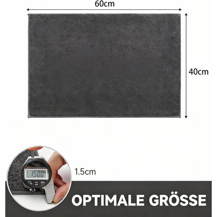 При স্বাগতний килимок 50x80 см з мікрофібри, протиковзний вологопоглинаючий килим для дому, кухні та ванної кімнати, сірий
