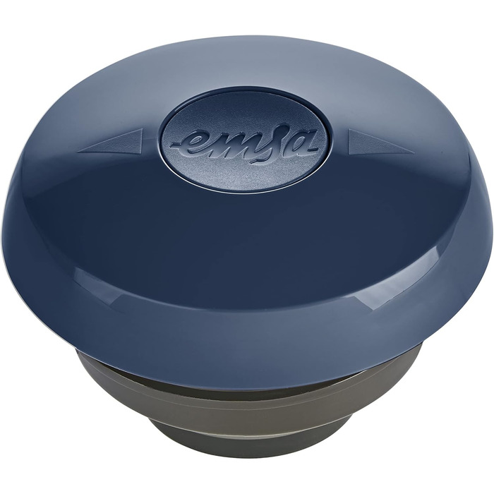 Термос Emsa Samba Wave Navy 1.0 л: ізоляція 12h/24h, не протікає, з швидким клапаном | З нержавіючої сталі