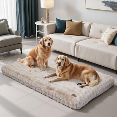 Крісло-лежанка для собак BingoPaw: великі, середні породи, водонепроникне, знімне, нековзне, 90x60x10 см (4XL: 200x130x18 см, Бежевий)