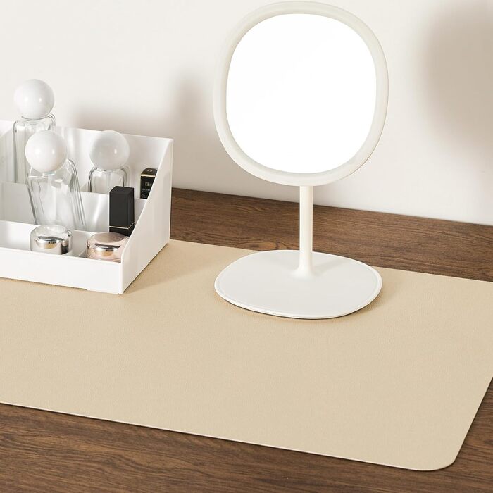 Килимок на стіл двосторонній протиковзкий, 40 x 80 см / 90 x 43 см. Килимок для ноутбука, мишки, офісу, з штучної шкіри. Сірий, салатовий