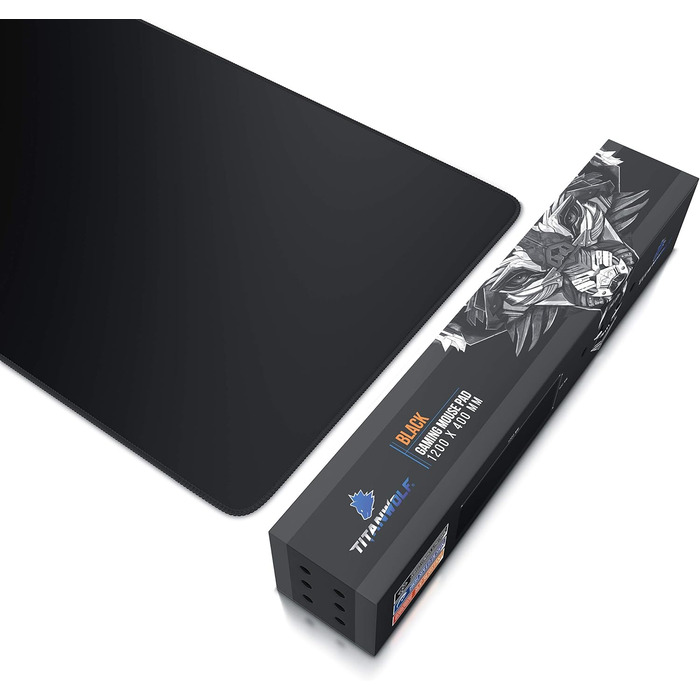 Килимок для миші Titanwolf XXXL 1200x400 мм, ігровий, великий розмір, покращена точність та швидкість, сумісний з Logitech, дизайн Koi (чорний)