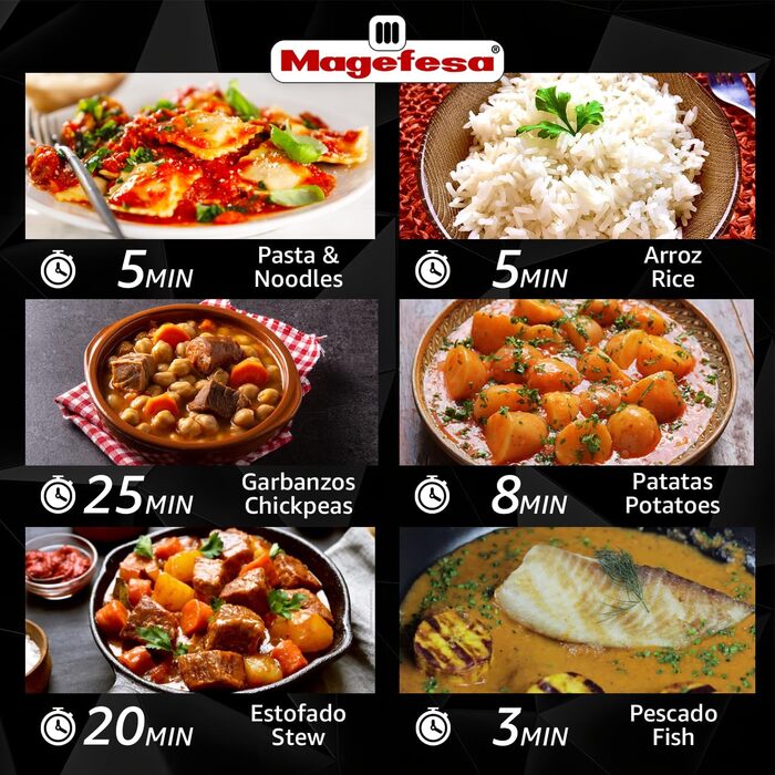 Каструля-скороварка Magefesa Practika Plus 7.5L з нержавіючої сталі 18/10, з датчиком тиску, для індукційних плит, економна, для здорового приготування їжі, з безпечним клапаном