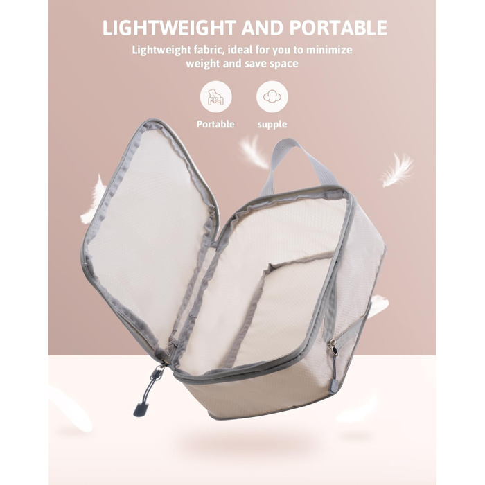 Набір кубиків-органайзерів для валізи Meowoo (4шт) - кубики-компресори, водовідштовхувальні, для подорожей (XL, L, 2×M)