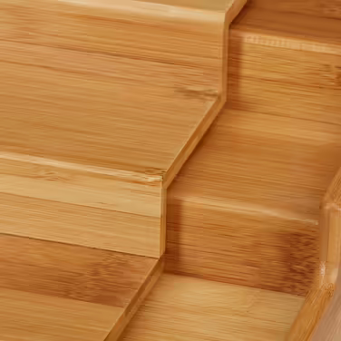 Relaxdays Bamboo Spice Rack, Extendable, 3 Tiers