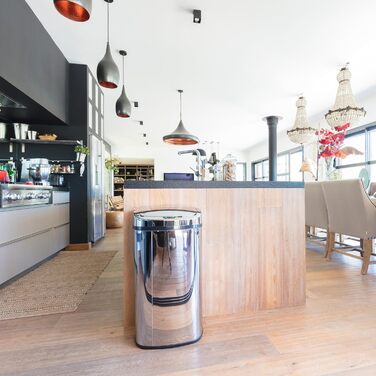 Відро для сміття кухонне автоматичне Kitchen Move Majestic 58 л, нержавіюча сталь, сріблястий