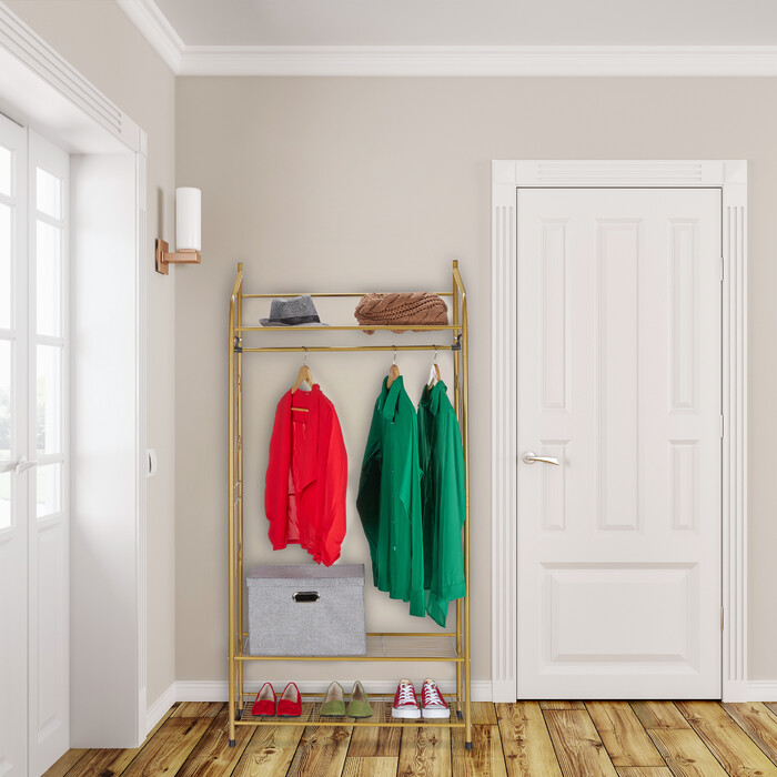 Relaxdays Clothes Rack with 3 Shelves