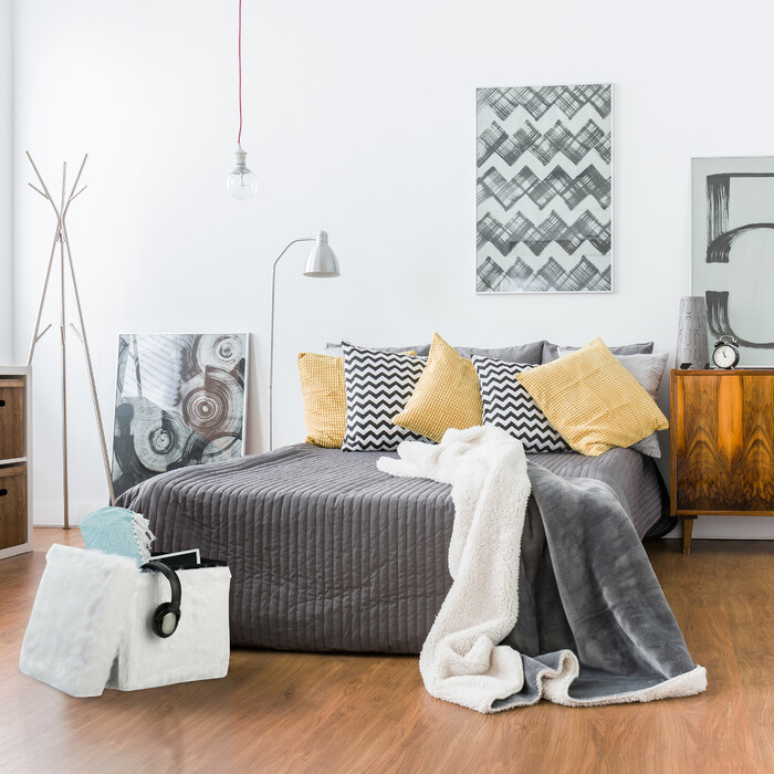 Relaxdays Seat Cube з хутром