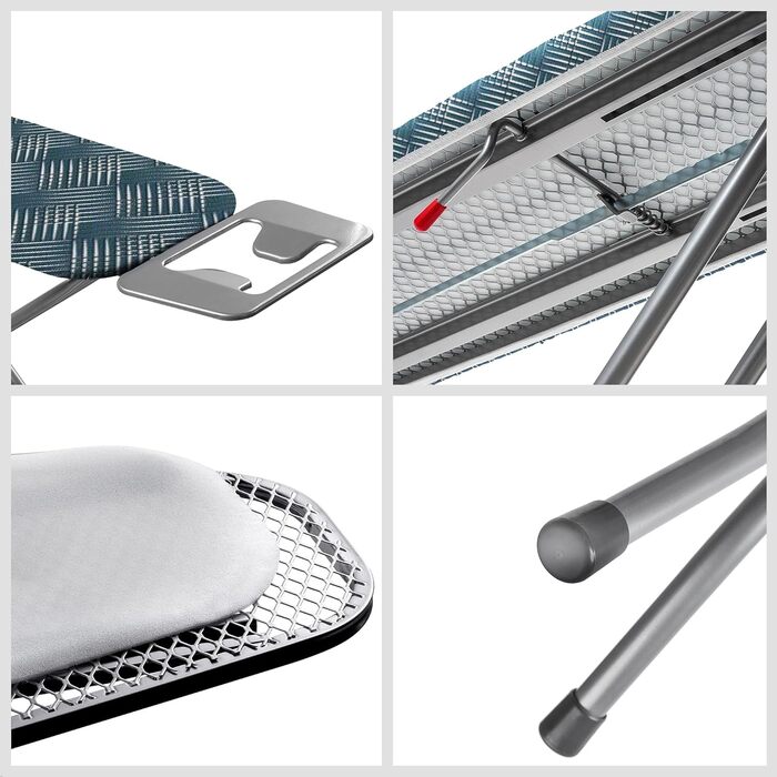 Прасувальна дошка KADAX 110x30 см з регулюванням висоти, з термостійкою підставкою для праски, міцна, Made in EU (зелений каро)