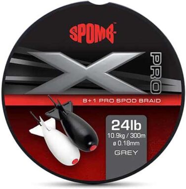 Шнур FOX Spomb X Pro DBL004, 8+1 жил, 300 м, 0,18 мм, 10,9 кг, сірий