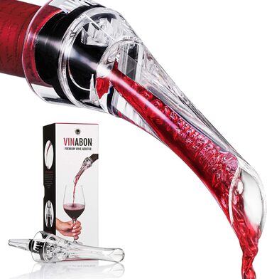 VINABON Wine Aerator – Premium 2020 Aerator Wine Pourer Red & White in Bottle Kit Slow Mini Travel Wine Air Aerator eBook Wine Guide