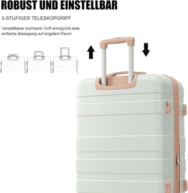 Набір валіз Merax (3 шт) з ABS-пластику, L-XL, з TSA-замком, розширюваний, з культурою та сумкою для подорожей (зелений)