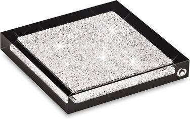 Luxurious Coaster Embellished with Swarovski Crystals/Elegant Table Decoration (1 piece - black)