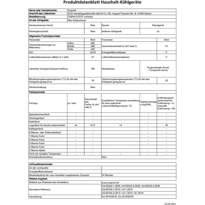 Mini холодильник Exquisit CKB45-0-031F чорного кольору: 47 л, ретро стиль, без морозильної камери