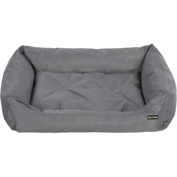 Feandrea Luxus Dog Bed, XL, Dog Cushion, made of Oxford fabric, with a non-slip bottom, 100 x 70 cm PGW28H (L 100 x W 70 x H 28 cm, Grey)