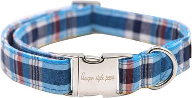 Нашийник для собак та котів з бантиком Unique Style Paws, міцний, регульований, для дівчаток та хлопчиків, блакитне плетіння
