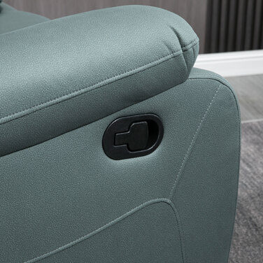 HOMCOM Swivel TV Chair, 135° Reclining, Weight Capacity 330 lbs, Reclining Chair with Footrest for Living Room & Bedroom, Polyester, Green