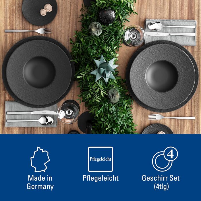 Набір посуду Villeroy & Boch Manufacture Rock Blanc на 2 персони (6 предметів), білий, преміум-посуд