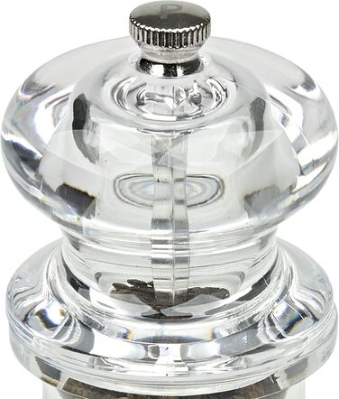 Cole & Mason 505 Salt & Pepper Mill Set – Classic Design, Adjustable Grinder, 14cm, Transparent Acrylic Body, Durable & High Quality, Manual